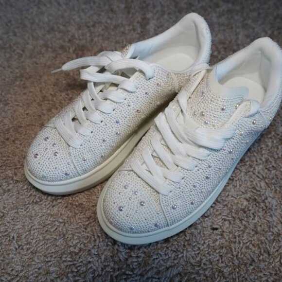 Sparkle Platform Sneakers Size 8/9 - Picture 2 of 2